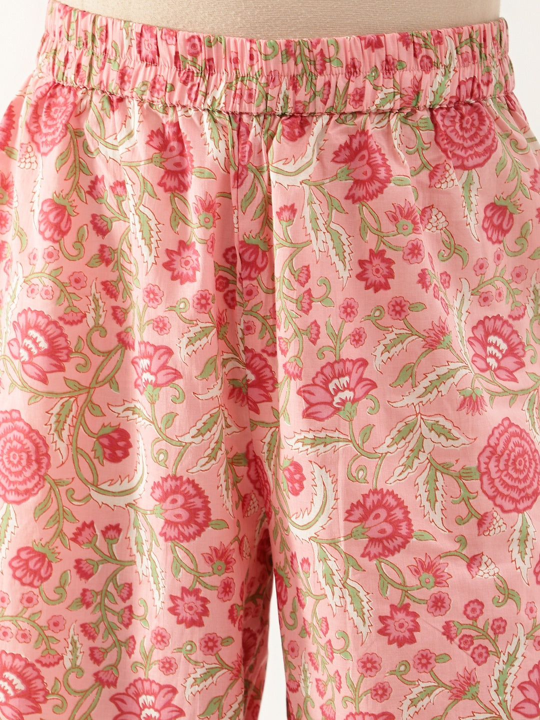 Floral Printed Cotton Co-ord set-Pink
